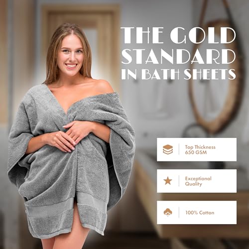 Luxury Soft Bath Sheet Towels Set - 650 GSM Cotton Luxury Bath Towels Extra Large 35x70 | Highly Absorbent and Quick Dry | Hotel Quality Extra Large Bath Towels Oversized, Light Gray, 2 Pack - color: Light Gray, size: Bath Sheets, 2 Pack