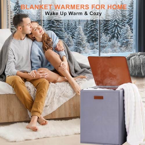 Foldable 40L Large Towel Warmer Bucket，360° Even Heating SPA Towel Warmers for Bathroom, Fast Heating with 4 Modes & 30/60/90 Min Presets & Auto Shut-Off, Gift Box - color: Dark Gray