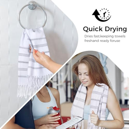 cabanana Hand Towels for Bathroom - 2-Pack,20x30 Inch-100% Cotton,Turkish Bathroom Hand Towels,Super Absorbent & Quick-Dry Soft for Bath, Kitchen, Spa, Face, Hair, Dishcloth (White) - color: White 20x30