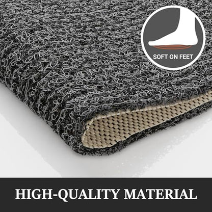 LuxStep Shower Mat Bathtub Mat Non-Slip Bath Mat with Drain, Quick Drying | 24x32 inch PVC Loofah Bathmat for Tub,Shower,Bathroom，Black - color: Black, size: 32" x 24"