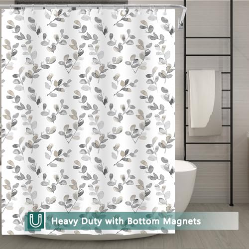 Shower Curtain Liner, 5G Shower Liners with 12 Rustproof Metal Grommets and Weighted Magnets, Waterproof Duty Shower Curtains for Shower Bathroom 72 x 72 - color: Sensitive Plant