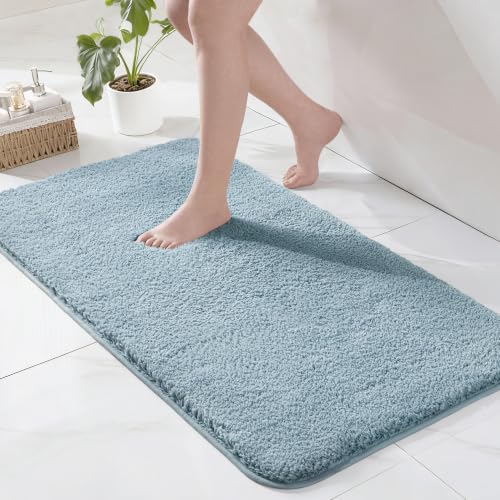 Exclusivo Mezcla Bathroom Rugs Mats 24x36, Slate Blue | Extra Soft Non Slip Absorbent Microfiber Bath Rug, Machine Washable Quick Dry Bath Mat for Bathroom Floor Tub and Shower - color: Slate Blue, size: 24"x36"(Rectangular)