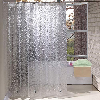 EurCross Extra Long Shower Curtain Liner 84 Inches Long,Weighted Bathroom Shower Curtain 72x84 Inch Liner with 5 Magnets, Heavy Duty, Semi Transparent, Cobblestone - size: 72"W x 84"L (Pack of 1)