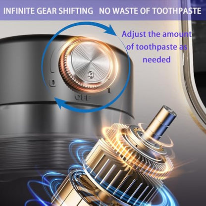 Toothpaste Squeezer, Bathroom wall Mounted Electric Toothpaste Dispenser with Adjustable Toothpaste Dispensing Amount, Automatic Toothpaste Dispenser for Adults and Kids (White) - color: White