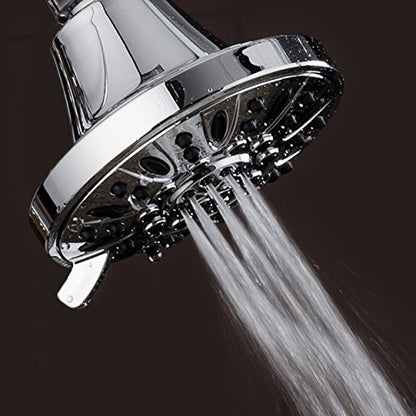 AquaDance Premium High Pressure 6-setting 4-Inch Shower Head for the Ultimate Shower Spa Experience! Officially Independently Tested to Meet Strict US Quality & Performance Standards! - color: Chrome, style: 2.5 Gallons Per Minute