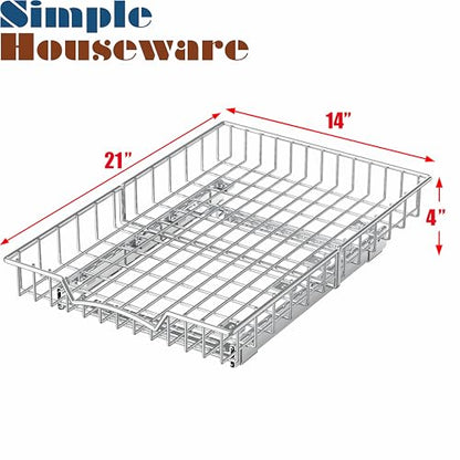 Simple Houseware Under Cabinet Pull Out Sliding Shelf Drawer, 21Dx14W | for Kitchen Organizer - size: 21" D x 14" W