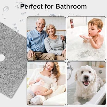 Extra Large Square Shower Mat, Yonala 36 x 36 Inch Non Slip Shower Mats for Inside Shower, Soft PVC Loofah Shower Floor Mat with Central Drain Hole, Quick Drying, Easy Clean - size: 36" x 36" (Square)