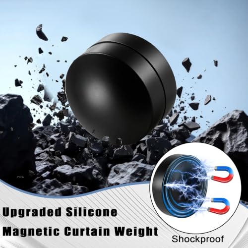 20 Pcs Heavy Duty Outdoor Curtain Weights Rubber Covered Strong Magnetic Drapery Weights 8.8 oz Each Pair, Easy Install for Heavy Wind Outside Patio Gazebo Pergola Home-Black - color: Black