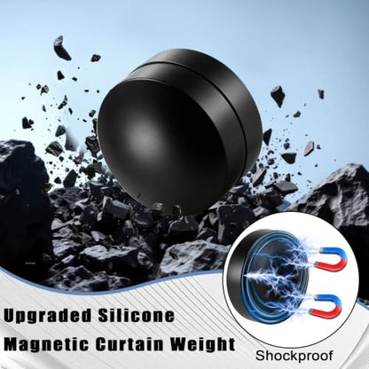 20 Pcs Heavy Duty Outdoor Curtain Weights Rubber Covered Strong Magnetic Drapery Weights 8.8 oz Each Pair, Easy Install for Heavy Wind Outside Patio Gazebo Pergola Home-Black - color: Black