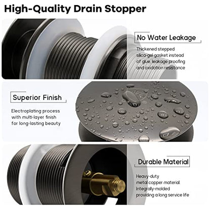 FerdY Pop-up Drain for Freestanding Bathtub, cUPC Certification, Freestanding Bathtub Drain Stopper, Space Grey - color: Space Gray