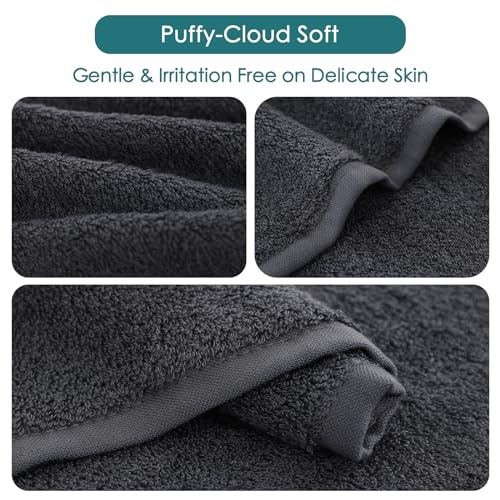 JEFFSUN Baby Washcloths 12 Pack,Super Soft Face Towels,10''x10'',White+Grey | 100% Viscose,Gently Wash Face and Body,Skin Friendly,Easy Rinsed,Hanging Loop,Multi-Use,Newborn Kid Toddler Bath Shower Gifts - color: White & Grey, size: 10x10 inch-12 Pack