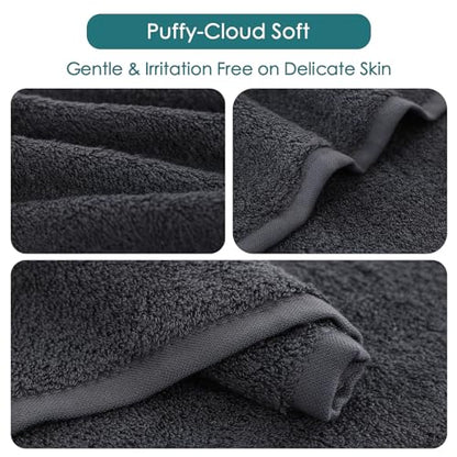 JEFFSUN Baby Washcloths 12 Pack,Super Soft Face Towels,10''x10'',White+Grey | 100% Viscose,Gently Wash Face and Body,Skin Friendly,Easy Rinsed,Hanging Loop,Multi-Use,Newborn Kid Toddler Bath Shower Gifts - color: White & Grey, size: 10x10 inch-12 Pack