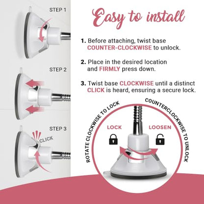 Flexible 10X Gooseneck Magnifying Mirror, 6.7" x 6.7" (Round) | Adjustable Gooseneck Magnifying Makeup Mirror Non Lighted with Suction Cup - Mount on Table or Wall for Vanity & Bathroom Use
