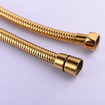 CIENCIA 1.5m(59-Inch) Anti-kink Flexible Gold Shower Hose Stainless Steel with Solid Brass Connector FHA018J - color: Gold, size: 1.5meters