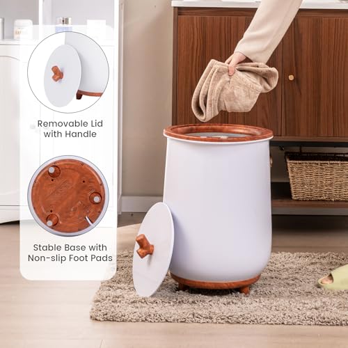 ERGOMASTER Towel Warmer Bucket, Heated Towel Warmer, Electric Towel Heater with Temperature Control and Timer, 23L Large Capacity Freestanding Hot Towel Warmer for Bathroom Spa Salon Hotel (Coffee) - color: Coffee