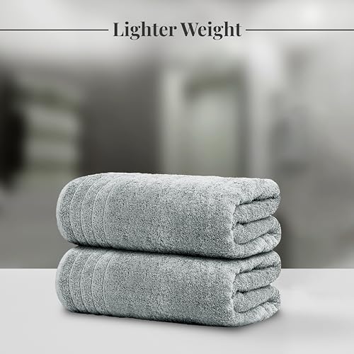 4 Piece Extra Large Bath Towels 30 x 60 Inches, Cool Grey | 100% Cotton, Larger & Lighter Weight, Quicker to Dry, Super Soft and Absorbent, Perfect for Bathroom - color: Cool Grey
