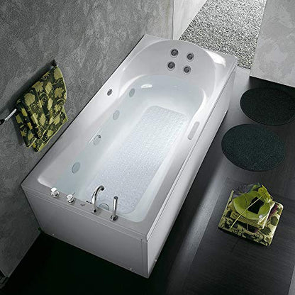 Bathtub and Shower Mats, Extra Long Non-Slip Bath Tub Mat 39 x 16 Inch, Machine Washable Bathmat with Suction Cups & Drain Holes for Bathroom Floor, Clear - color: Clear