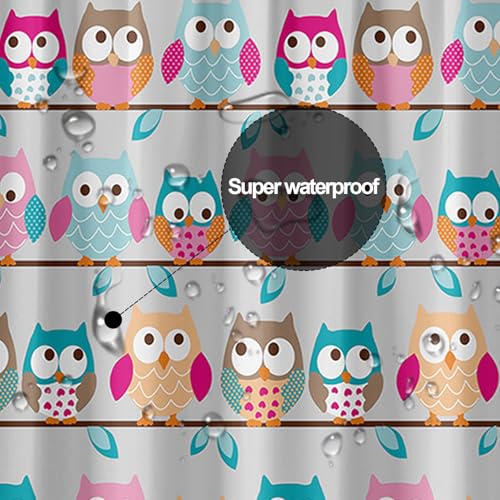 Plastic Shower Liner - Premium PEVA 4G Shower Curtain Liner with Rustproof Grommets and 3 Weighted Magnets, Waterproof Shower Curtain for Bathroom… (Owl, 72”*72”) - color: Owl, size: 72”*72”