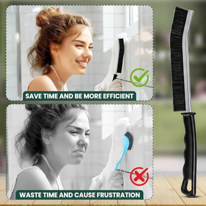 Crevice Cleaning Brush Set – 6Pcs Hard Bristle Cleaning Tools for Grout, Tile Floors, Gaps & Narrow Spaces – Small Grout Scrub Brush for Cleaning Bathroom, Shower, Window Tracks, Kitchen | Grout Scrub Brush for Tile Floors, Bathroom, Shower, Window Tracks