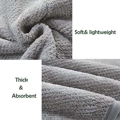 M-bestl 2 Pack Hair Towel Wrap,Absobent Hair Drying Towel with Buttons, Microfiber Hair Towel Wrap to Dry Hair Quickly (Beige&Gray) - color: Beige&gray