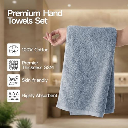REDKISS 2-Pack Luxury Hand Towels, 16x32 Inch 450G 100% Cotton, Blue Quick-Dry Bathroom & Kitchen Towels, Super Soft and Highly Absorbent - color: Blue, size: hand towel set of 2