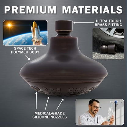 6 Function Luxury Shower Head - 1.8 GPM - Oil-Rubbed Bronze | High Pressure Boosting, Adjustable, Wall Mount, Bathroom Showerhead With Anti-Clog Nozzles, Best For Low Flow Showers - color: Oil Rubbed Bronze, size: 1.8 GPM