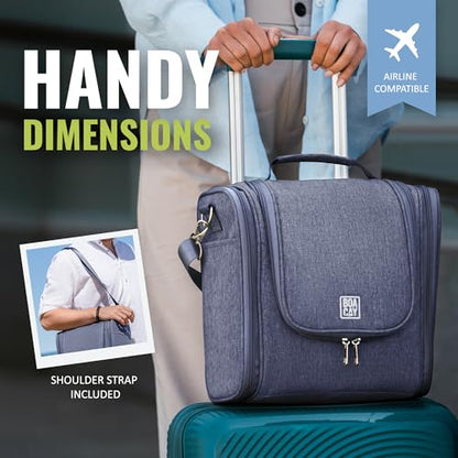 Extra Large Hanging Travel Toiletry Bag for Women and Men, Makeup Bag - color: (X-Large) Violet Blue - Gray Interior