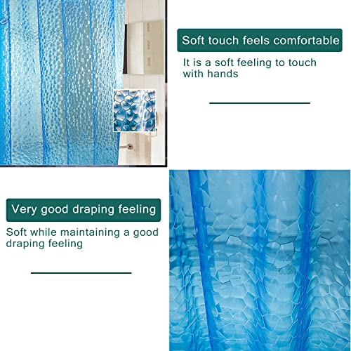 Shower Curtain Liner, 3 Pack 100% Waterproof Eva Shower Curtains with 3 Duty Heavy Bottom Magnets and 12 Rust Proof Grommets, 72x72 Weighted Shower Liner for Shower Stall, Bathtubs - color: Blue Cute 3 Pack