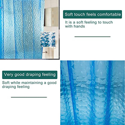 Shower Curtain Liner, 3 Pack 100% Waterproof Eva Shower Curtains with 3 Duty Heavy Bottom Magnets and 12 Rust Proof Grommets, 72x72 Weighted Shower Liner for Shower Stall, Bathtubs - color: Blue Cute 3 Pack