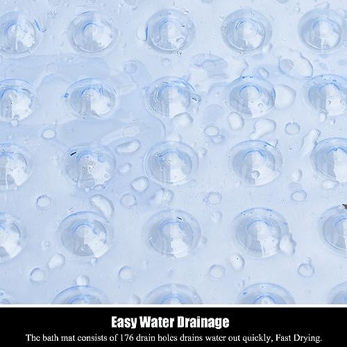 Bathtub and Shower Mats, 28 x 15 Inch Non-Slip Bath Mat, Machine Washable Bath Tub Mat with Suction Cups & Drain Holes for Bathroom, Beige - color: Clear, size: 28" x 15" (Rectangular)