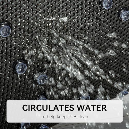 Bathtub Mat Non Slip, Soft Foam Bath Mat for Tub, Bathtub Mat with Drain Holes, Suction Cups Shower Mat (Black, 36''X17'') - color: Black