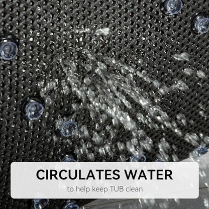 Bathtub Mat Non Slip, Soft Foam Bath Mat for Tub, Bathtub Mat with Drain Holes, Suction Cups Shower Mat (Black, 36''X17'') - color: Black