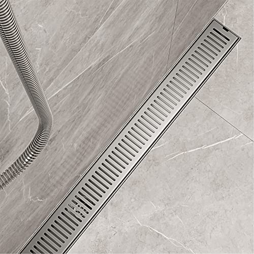 VIGO Elan 36 in. Linear Shower Drain in Brushed Nickel - VG07003BN - color: Brushed Nickel, size: 36 in.