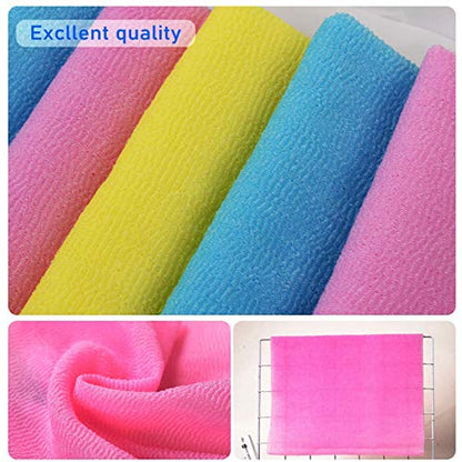 ARCH&M Japanese Exfoliating Washcloth, Yellow, 3-Pack | Korean & Japanese Style Scrub Cloth, Nylon Bath Washcloth, For Body & Back, Smoother Skin - style: Yellow x 3