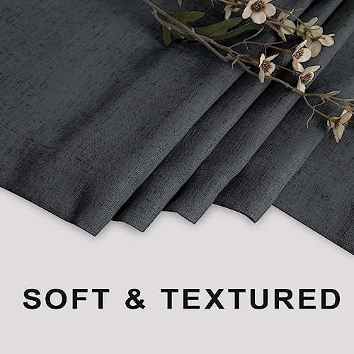 KOUFALL Dark Grey Shower Curtains for Bathroom Set with Hooks,Waterproof Linen Cloth Fabric Shower Curtain,Charcoal Grey,72x72 Inch - color: Dark Grey, size: 72"W x 72"L (Pack of 1)