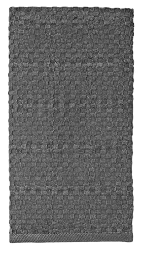 COTTON CRAFT Amazing Kitchen Towels - 8 Pack 100% Cotton Waffle Terry Towel | Charcoal - 16x28 Euro Café Waffle Weave Dish Towels - Soft Absorbent Quick Dry Low Lint Reusable Pantry Bar Cleaning Cloth - color: Charcoal, size: 8 Pack