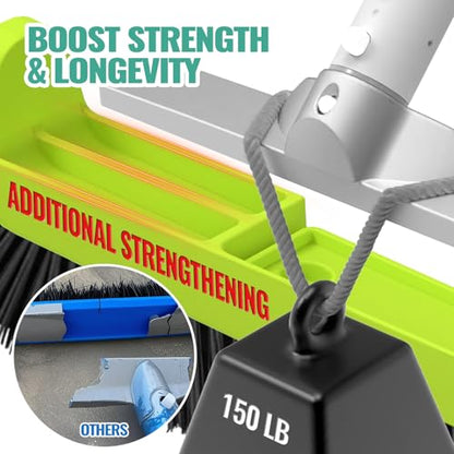 18" Pool Brush Head - Scrub Brushes, Curved Ends, Green & Black | High-Efficiency Scrub Brush for Cleaning Swimming Pool Walls, Tile, Fiberglass, Flooring and Vinyl Pools, Fits Φ1.25” Poles - color: Black