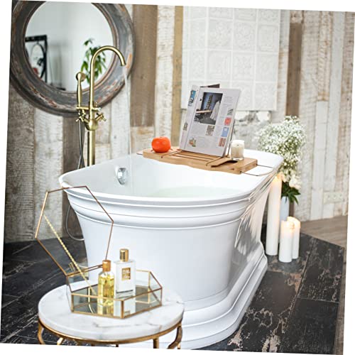 Bamboo Bathtub Shelf Tub Tray for Bathtub Expandable Adjustable Bathroom Accessory