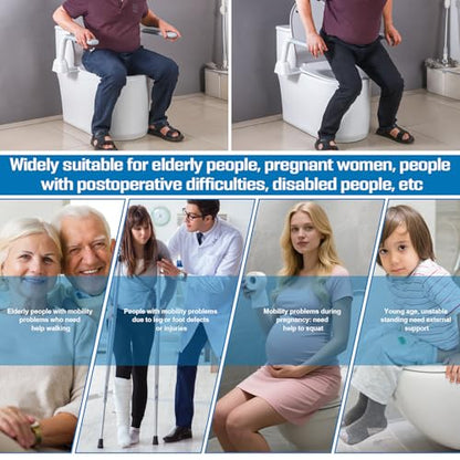 Toilet Safety Rails for Seniors (396 lbs), Adjustable Toilet Handle, Easy Installation and Frame with Arms for The Elderly and Disabled, Pregnant Women or Mobility Issues