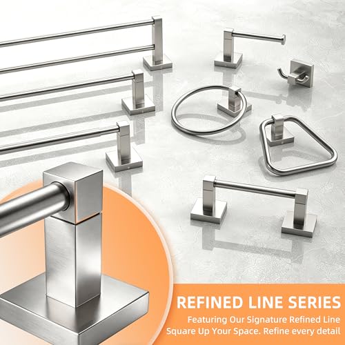 RUACQ Towel Ring, Hand Towel Holder for Bathroom Wall, Brushed Nickel | Wall Mounted Hand Towel Bar, 304 Stainless Steel Towel Hanger, Square Base, Round Towel Holder Design, Modern, Heavy Duty - color: Brushed Nickel, size: 1