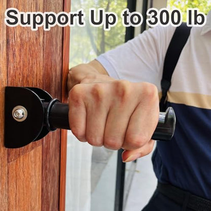 Flip Up Grab Bars for Doorway, Extended Folding Stairs Assist Handle, Ergonomic Non-Slip Grab Handle, Great for Elderly, Handicap, Parkinson's, Support Up to 300 Pounds, Black