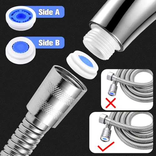 7 Shower Flow Reducer Limiter Set, Water Saver Adapter Set 1/2 Inch Shower Head Flow Restrictor Pressure Reducer for Fixed and Handheld Showers Heads, 1.2/1.5/1.8/2.0/2.2/2.5 GPM