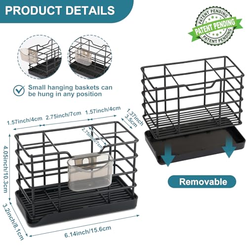 Toothbrush Holders for Bathroom,Black,Stainless Steel,Detachable,Tray,5 Slot - size: Large