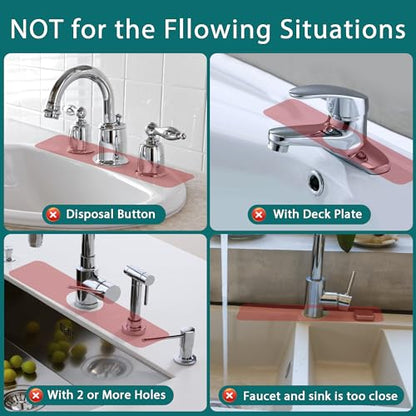 Faucet Mat for Kitchen Sink Water Absorbing Stone Tray for Bathroom Counter | 19.7 x 4 inch, Faucet Splash Guard, Quick Dry, Raised Feet, Diatomaceous Earth, Sink Protector, Kitchen Sink Accessories