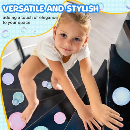Fullhawl 30 Pcs Bubble Non Slip Bathtub Stickers Colorful Bubble Anti Slip Shower Stickers Shower Floor Nonslip Sticker Applique Adhesive Decals Treads with Scraper for Bathtub Bathroom Floor - style: Bubble
