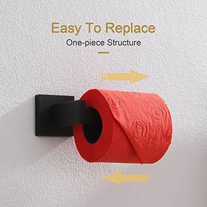 KOKOSIRI Black Toilet Paper Holders Bathroom Toilet Paper Roll Holder SUS304 Stainless Steel Contemporary Wall Mounted, Matte Black, B2003BK - color: Matte Black, size: Without Shelf(1 Pack)