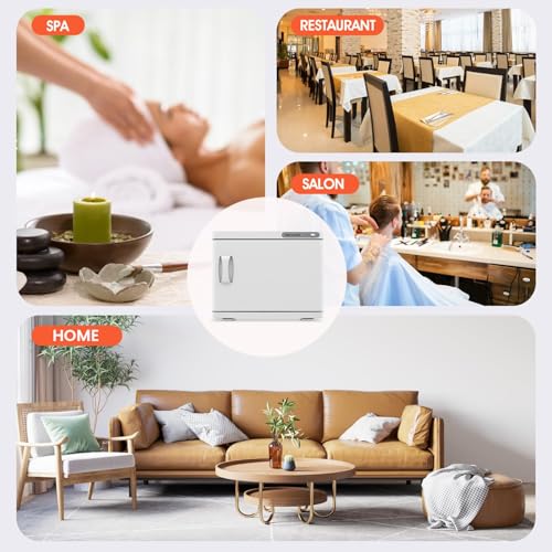 Towel Warmer Cabinet, 23L Large Hot Bath Towel Warmer Heating Use for Facial Spa, Hair Beauty, Salon Equipment and Home- White - color: White