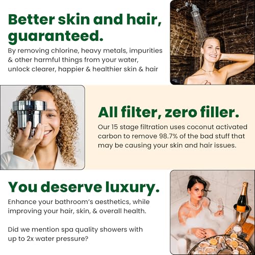 Eskiin Shower Head Water Filter Replacement For The Eskiin Showerhead - High Pressure Shower Heads Replacement For Smooth Hair & Skin - Replacement Cartridge Fits The Eskiin Filtered Shower Head
