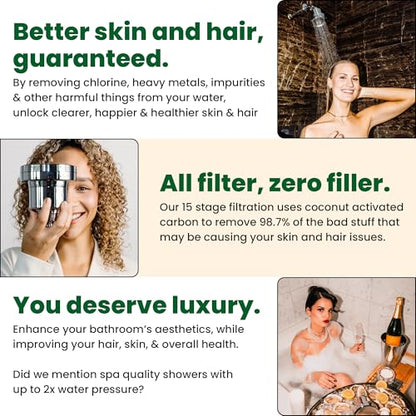 Eskiin Shower Head Water Filter Replacement For The Eskiin Showerhead - High Pressure Shower Heads Replacement For Smooth Hair & Skin - Replacement Cartridge Fits The Eskiin Filtered Shower Head