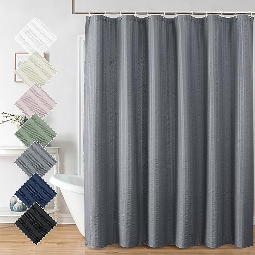 Aiyufeng Moga Grey Shower Curtain Hotel Luxury Quality, Fabric Shower Curtains for Bathroom, Water Repellent and Machine Washable, Standard Size, 72" Wx 72" L - color: Grey, size: 72"W x 72"L (Pack of 1)